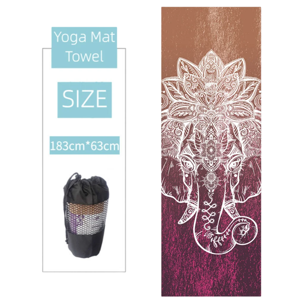 Ultra Grip Yoga Mat Towel Grip For Sweat-Free Flow - The image remains after the / 183x63 cm