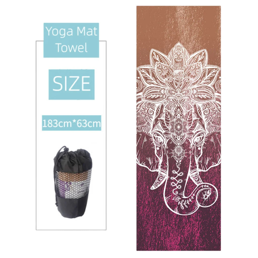 Ultra Grip Yoga Mat Towel Grip For Sweat-Free Flow - The image remains after the / 183x63 cm