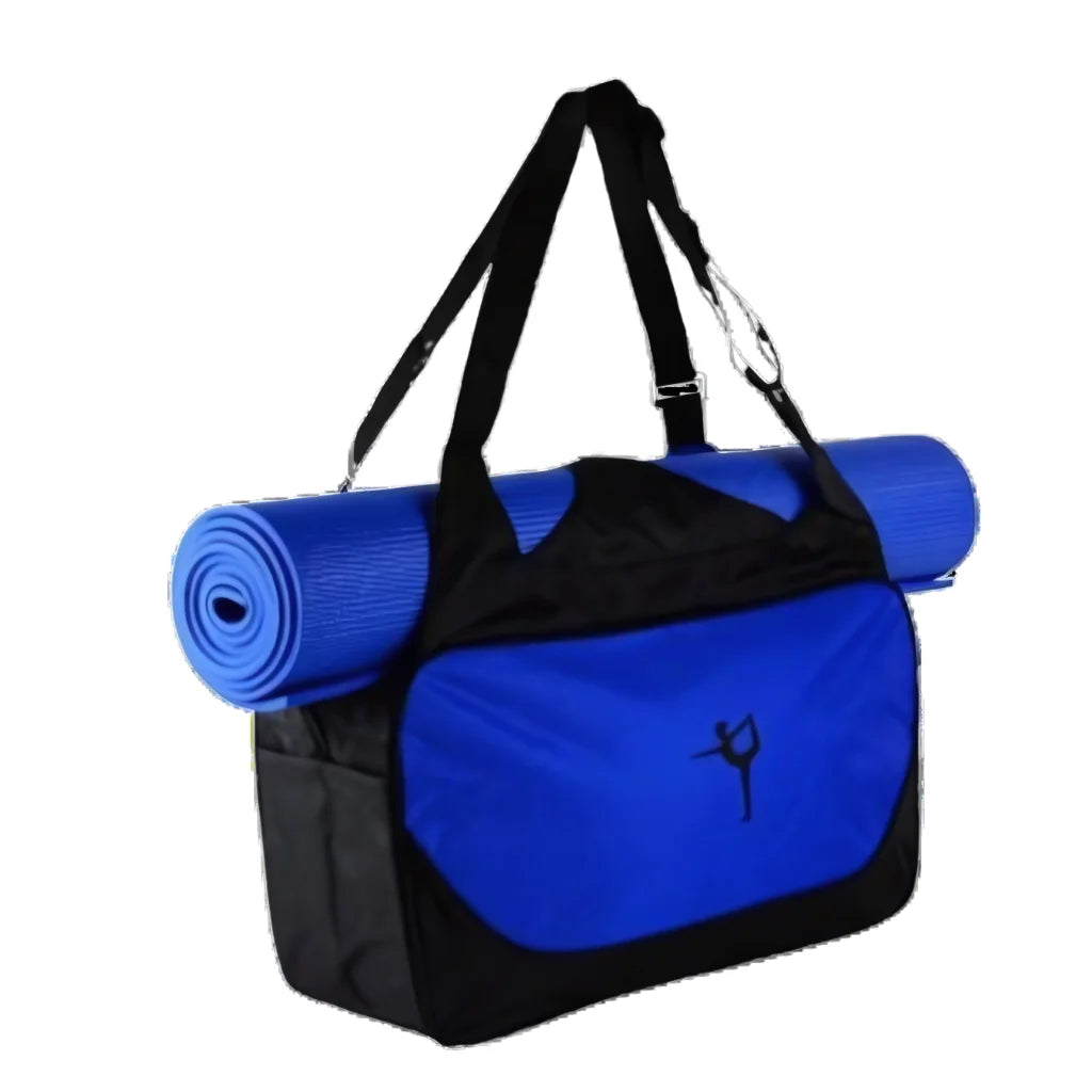 Waterproof Oxford Yoga Duffle Bag With Compartments - Dark Blue