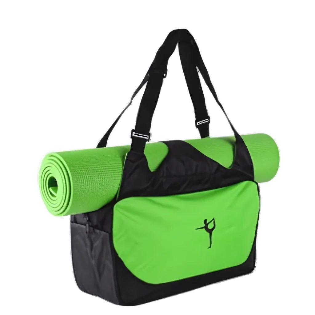 Waterproof Oxford Yoga Duffle Bag With Compartments - Green