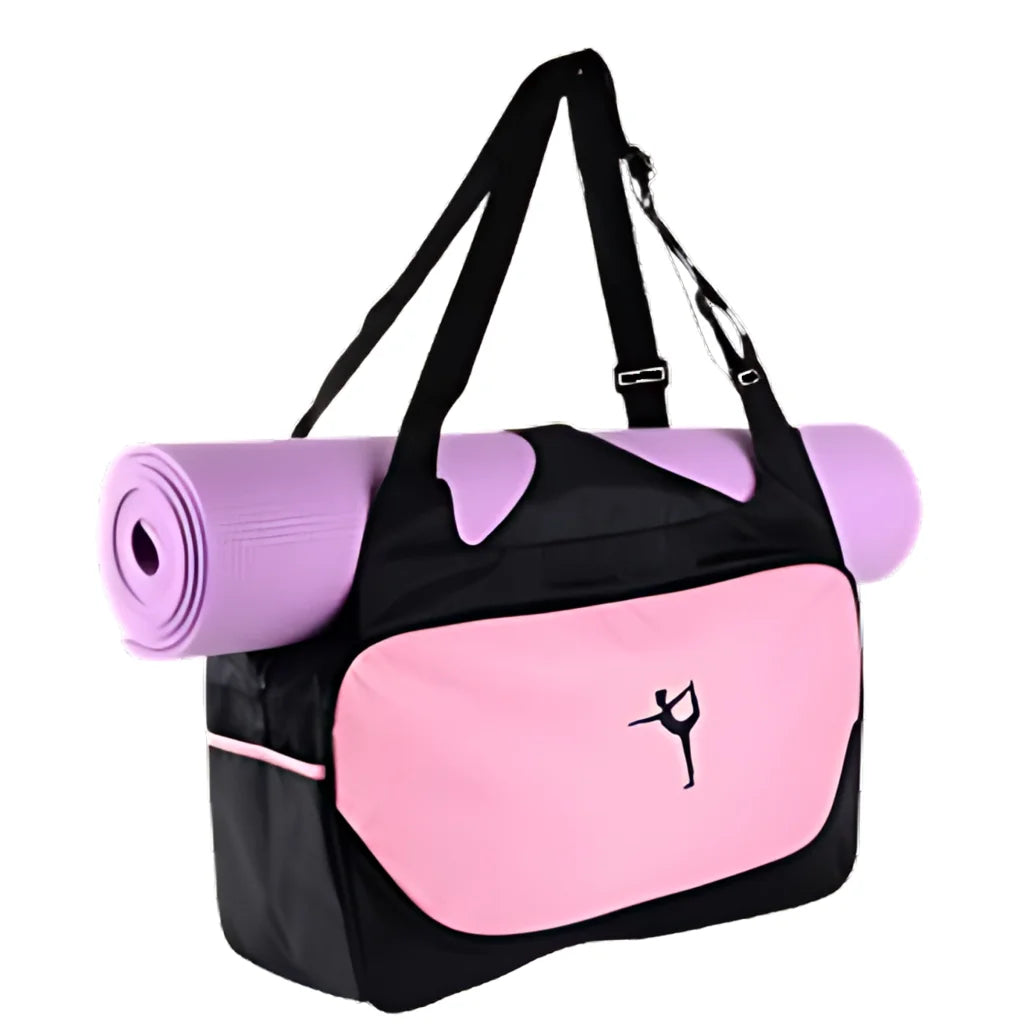 Waterproof Oxford Yoga Duffle Bag With Compartments - Light pink