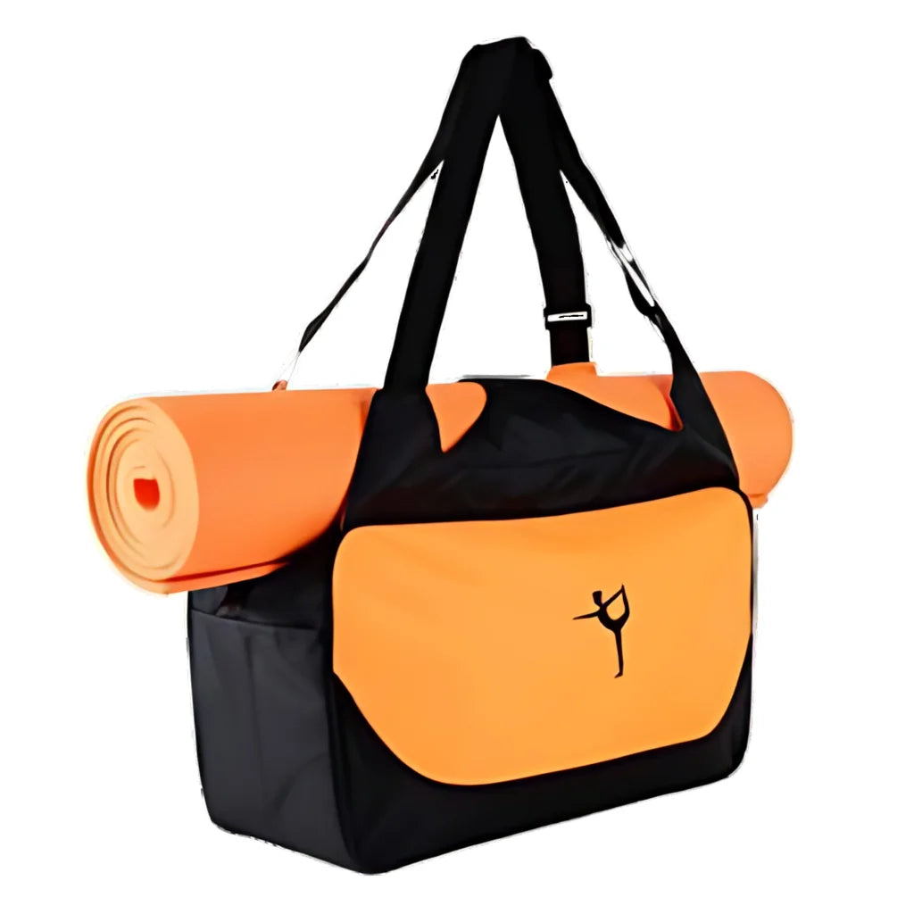 Waterproof Oxford Yoga Duffle Bag With Compartments - Orange