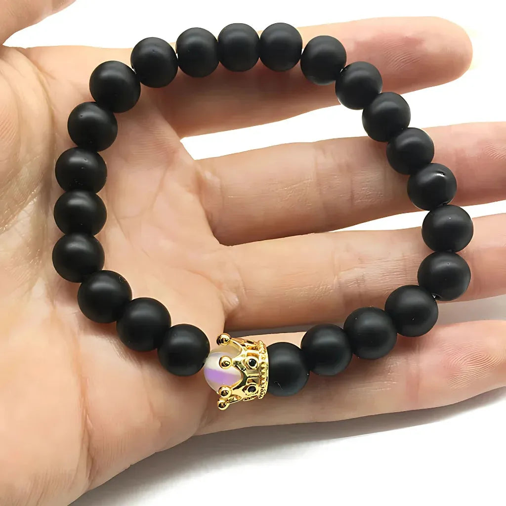 Weathered Alloy Beaded Braclet For Everyday Grounding - C
