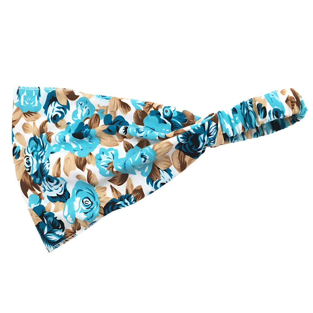 Wide Boho Headbands With Floral Print For Women - Style