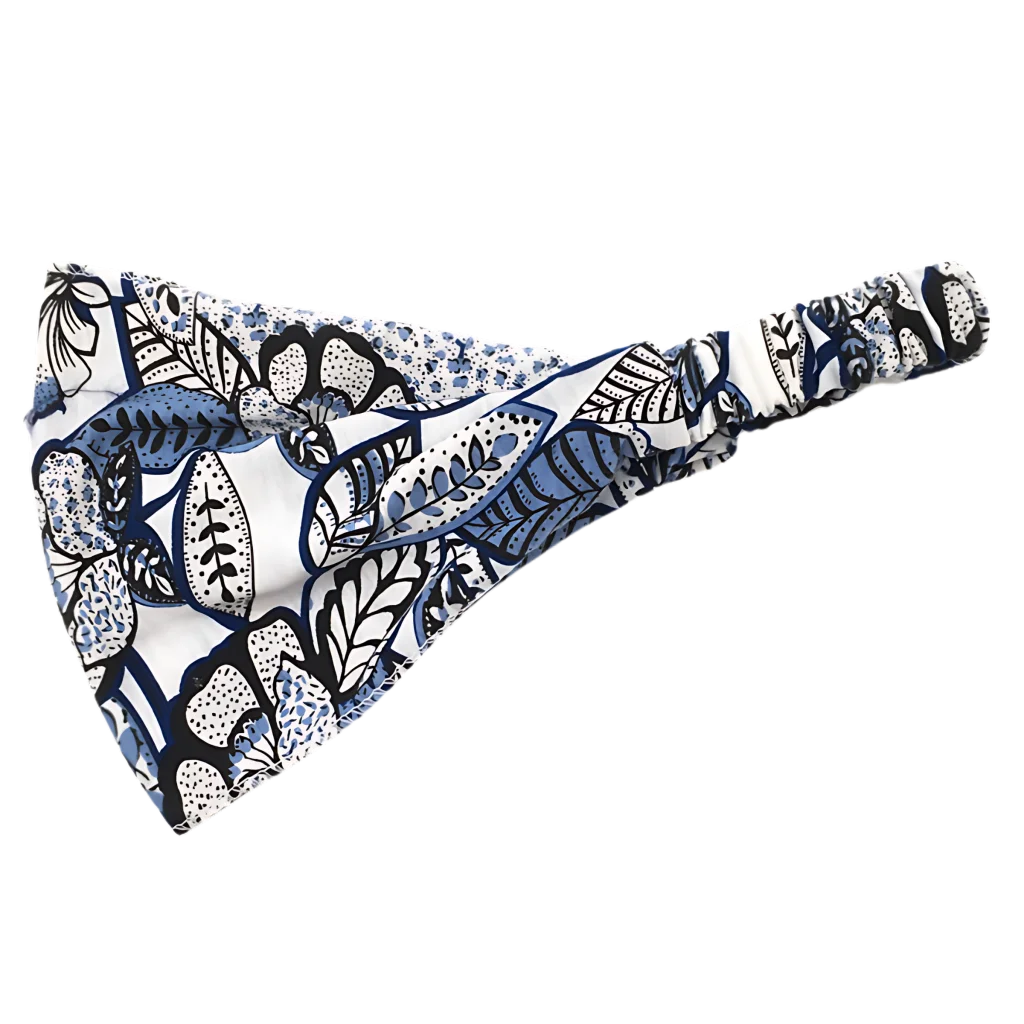 Wide Boho Headbands With Floral Print For Women - Style E