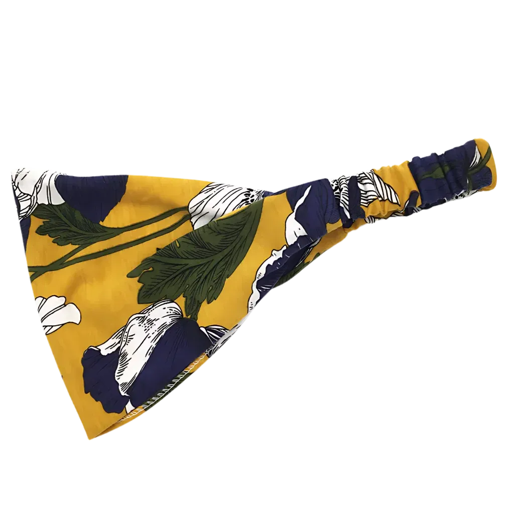 Wide Boho Headbands With Floral Print For Women - Style J