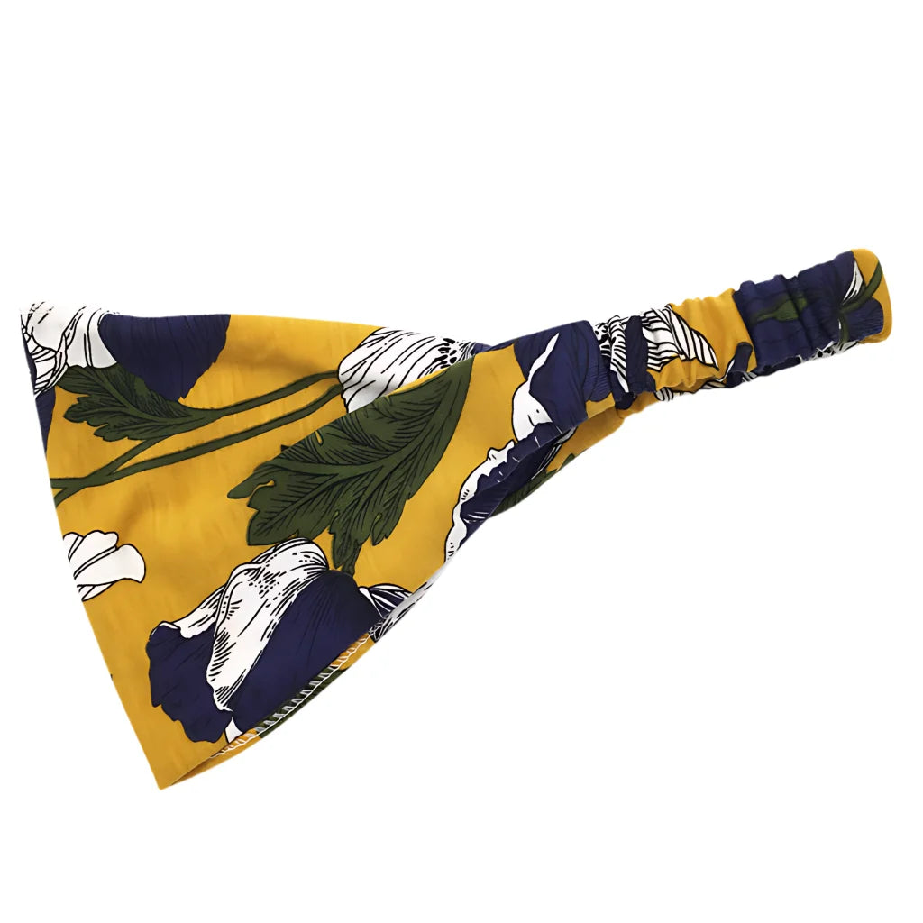 Wide Boho Headbands With Floral Print For Women - Style J