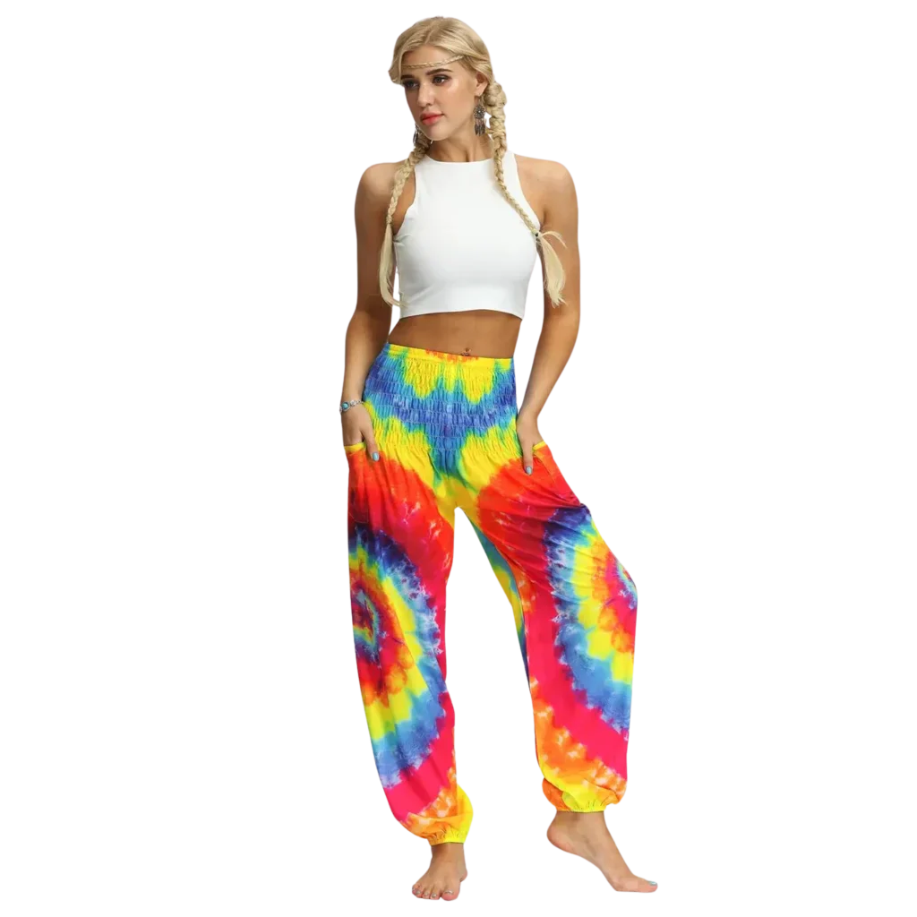 Women’s Boho Pants With High Waist Bloomers Fit - Style A / one size