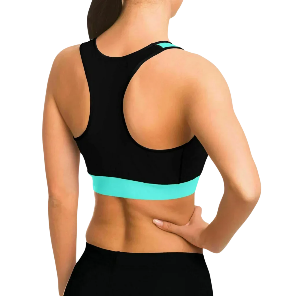 Women’s Yoga Sports Bra With Lotus Pose Graphic