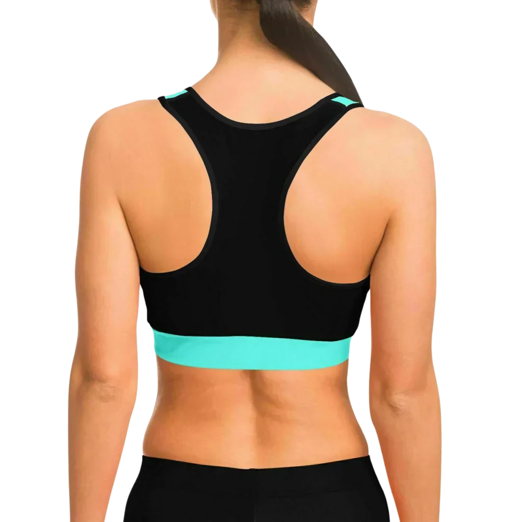 Women’s Yoga Sports Bra With Lotus Pose Graphic