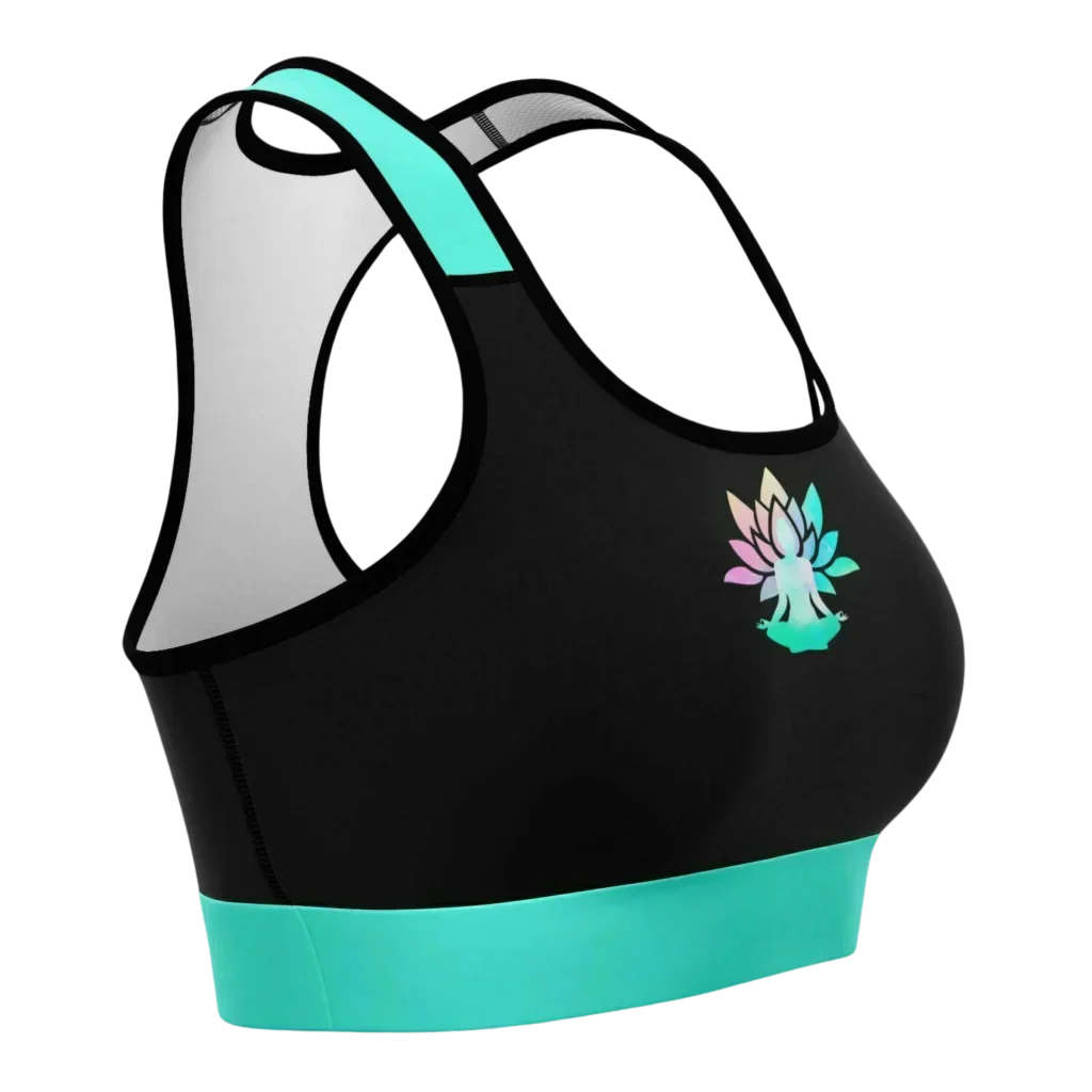 Women’s Yoga Sports Bra With Lotus Pose Graphic