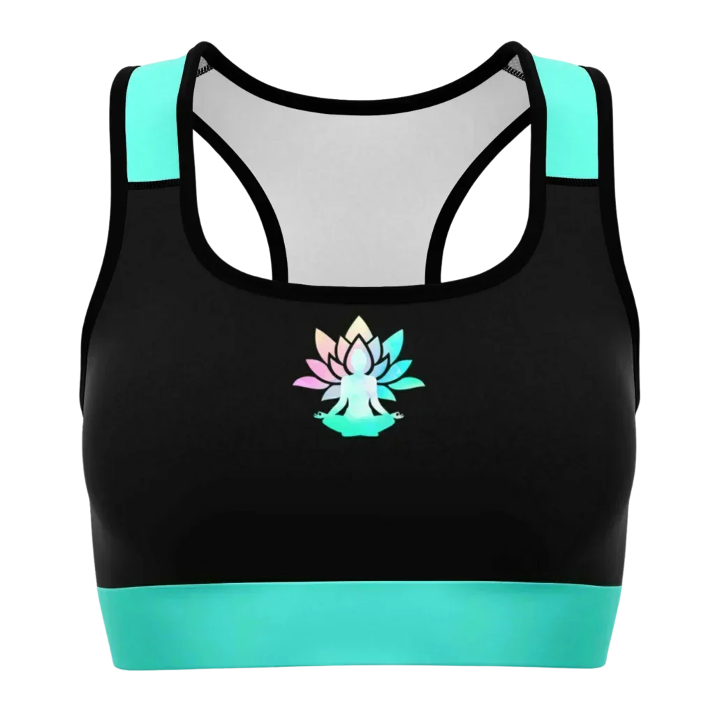 Women’s Yoga Sports Bra With Lotus Pose Graphic - XS