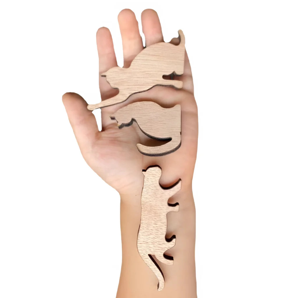 Wooden Cat Yoga Figurines For Playful Zen Vibes