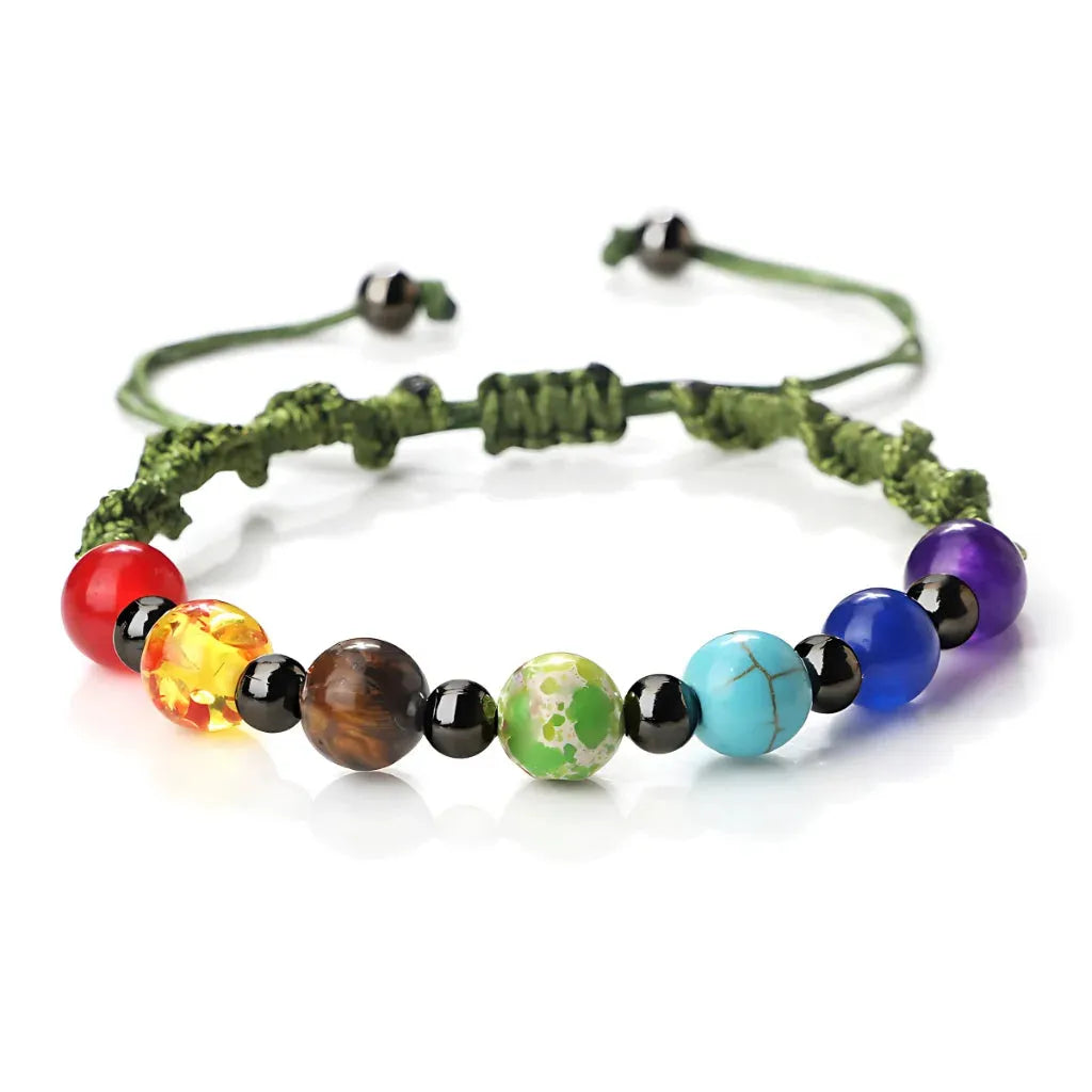 Woven Bracelets With Adjustable Copper Beads - Army Green / Gun Black