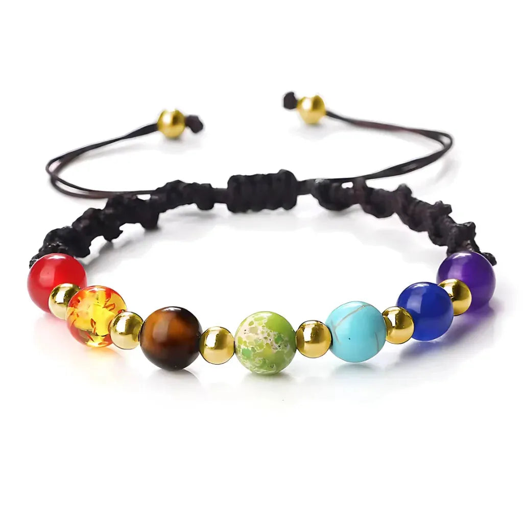Woven Bracelets With Adjustable Copper Beads - Black / Gold