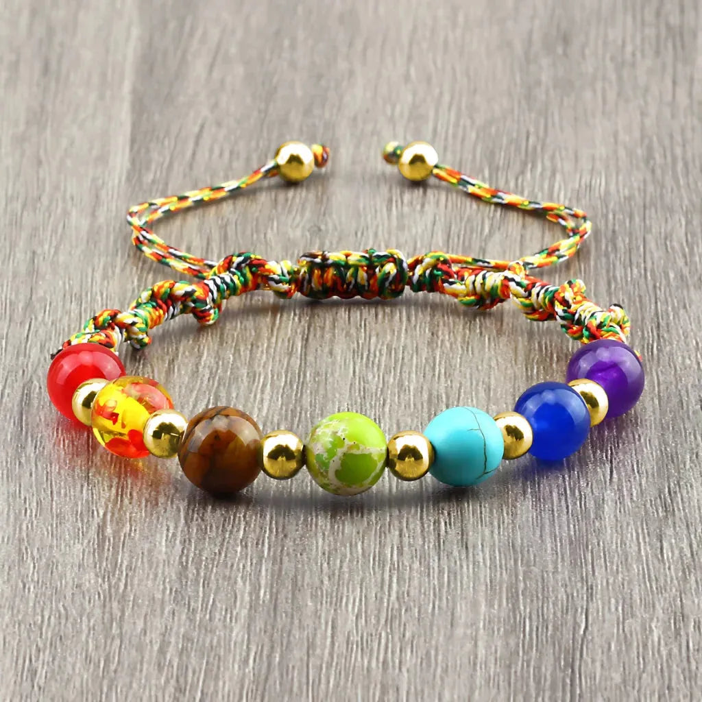 Woven Bracelets With Adjustable Copper Beads - Color / Gold