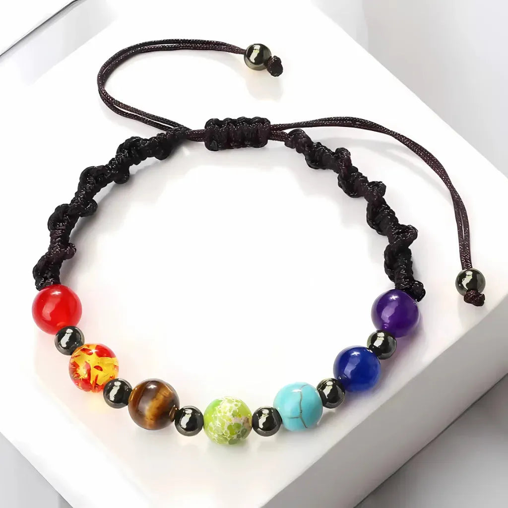 Woven Bracelets With Adjustable Copper Beads - Dark Brown / Gun Black