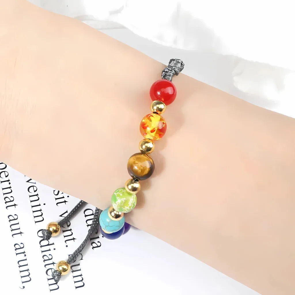 Woven Bracelets With Adjustable Copper Beads - Gray / Gold