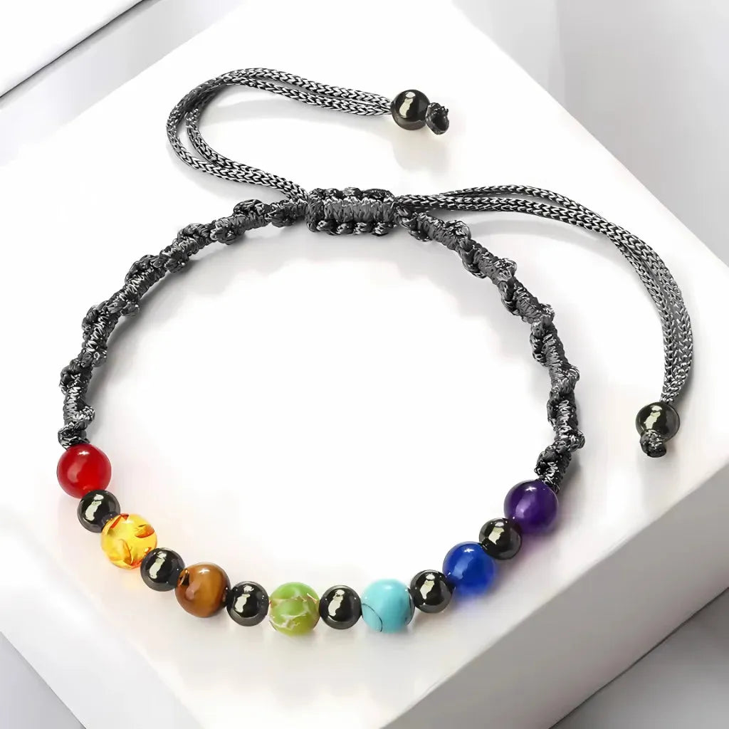 Woven Bracelets With Adjustable Copper Beads - Gray / Gun Black