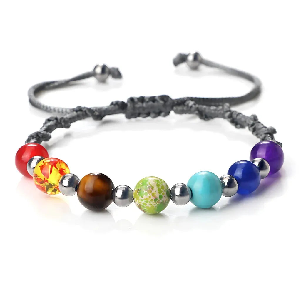 Woven Bracelets With Adjustable Copper Beads - Gray / Silver