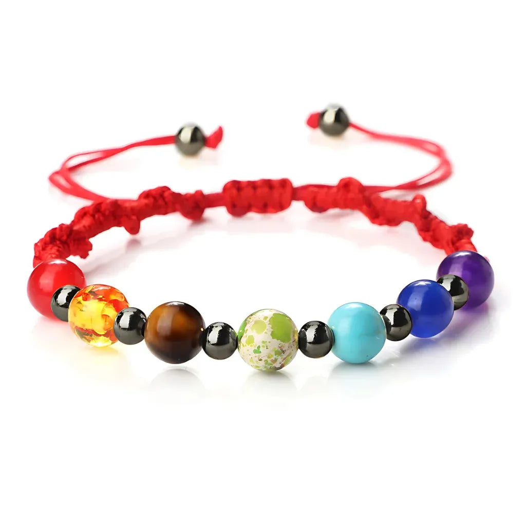 Woven Bracelets With Adjustable Copper Beads - Red / Gun Black