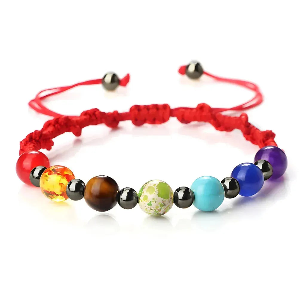 Woven Bracelets With Adjustable Copper Beads - Red / Gun Black