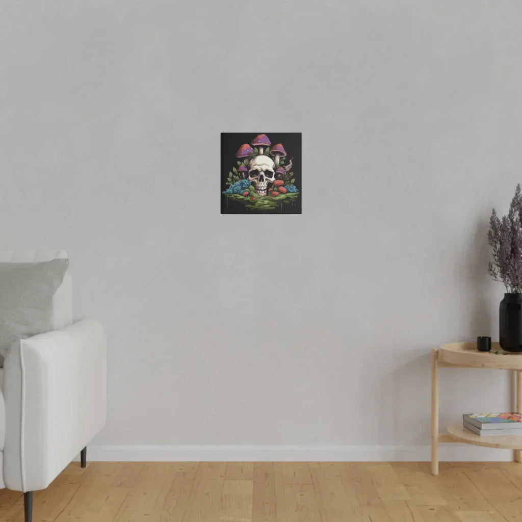 Yoga Art Prints With Skull And Mushroom Design - 10x10 in / 0.75