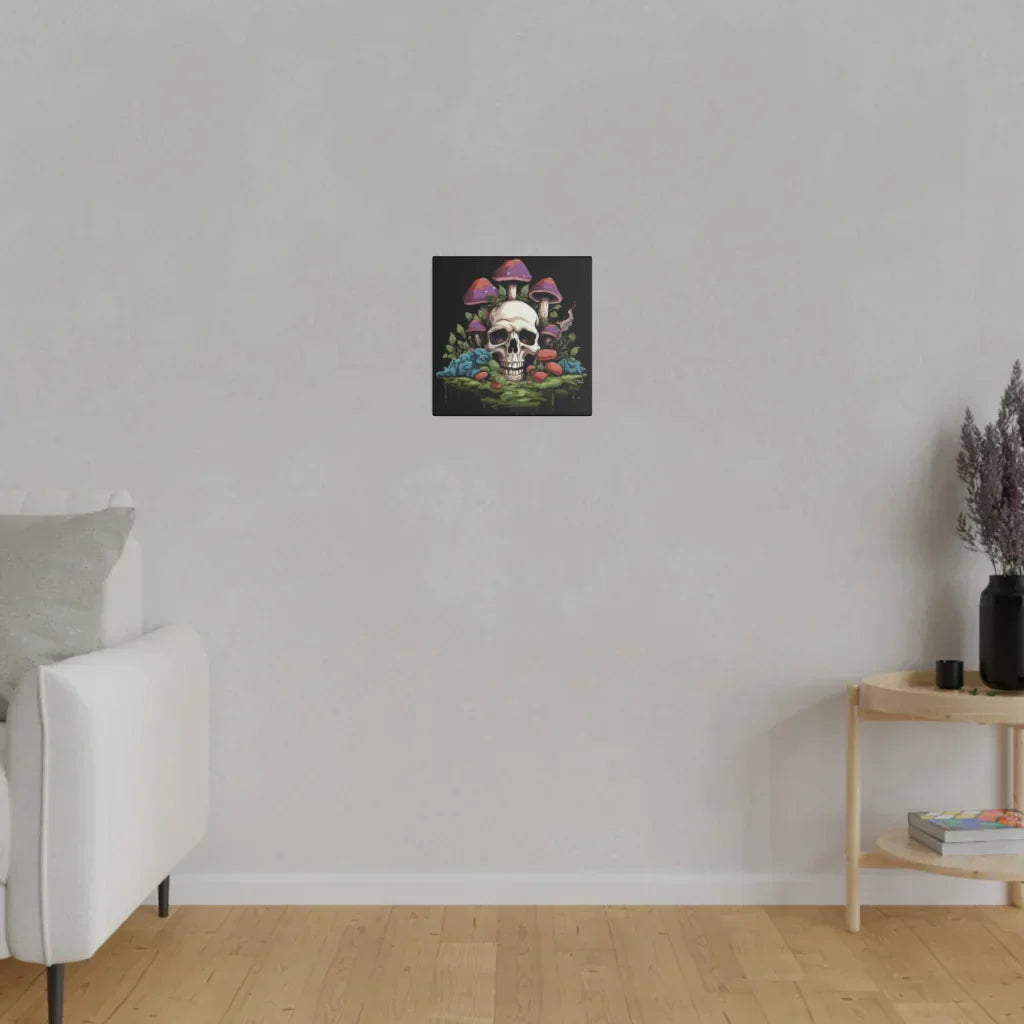 Yoga Art Prints With Skull And Mushroom Design - 12x12 in / 0.75