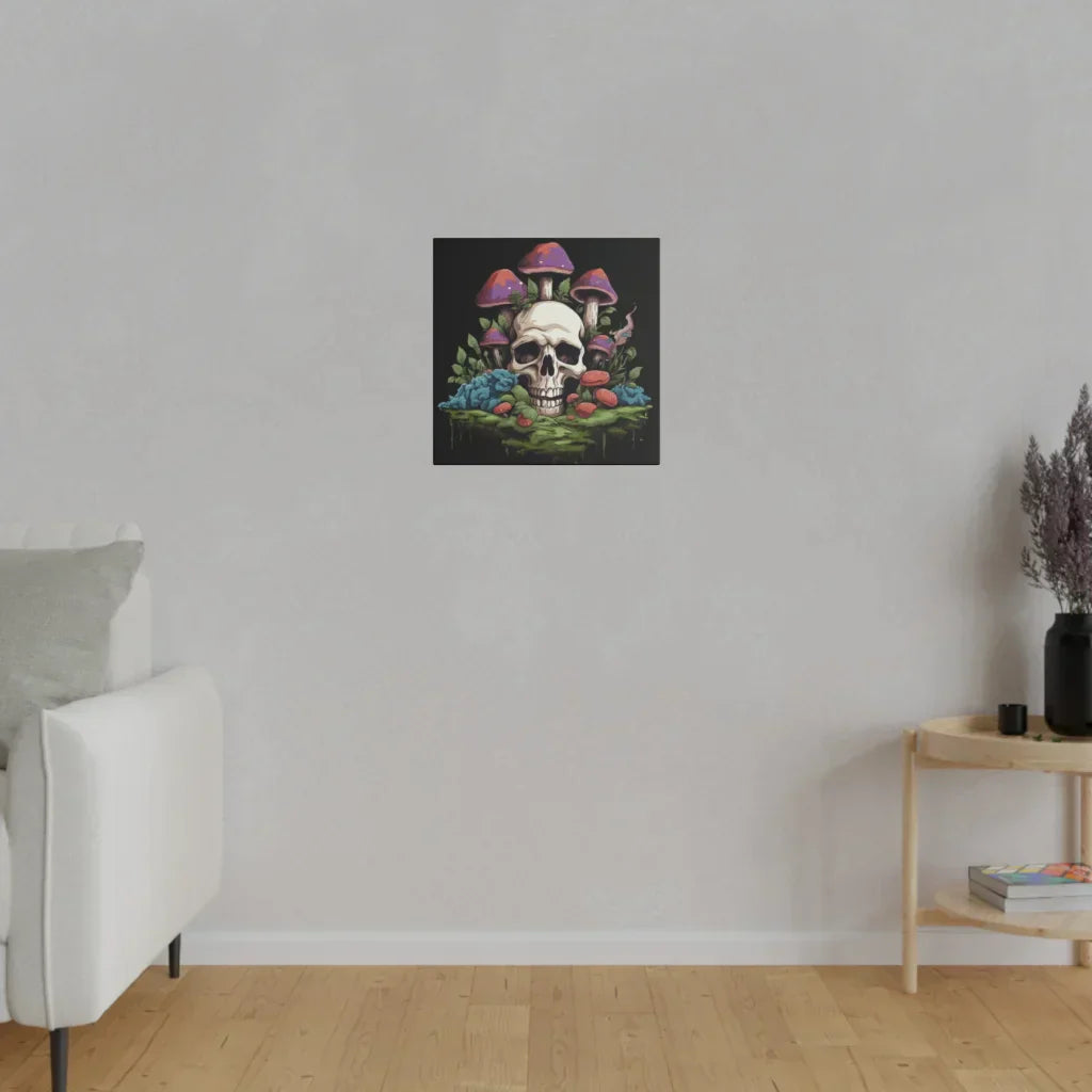 Yoga Art Prints With Skull And Mushroom Design - 16x16 in / 0.75
