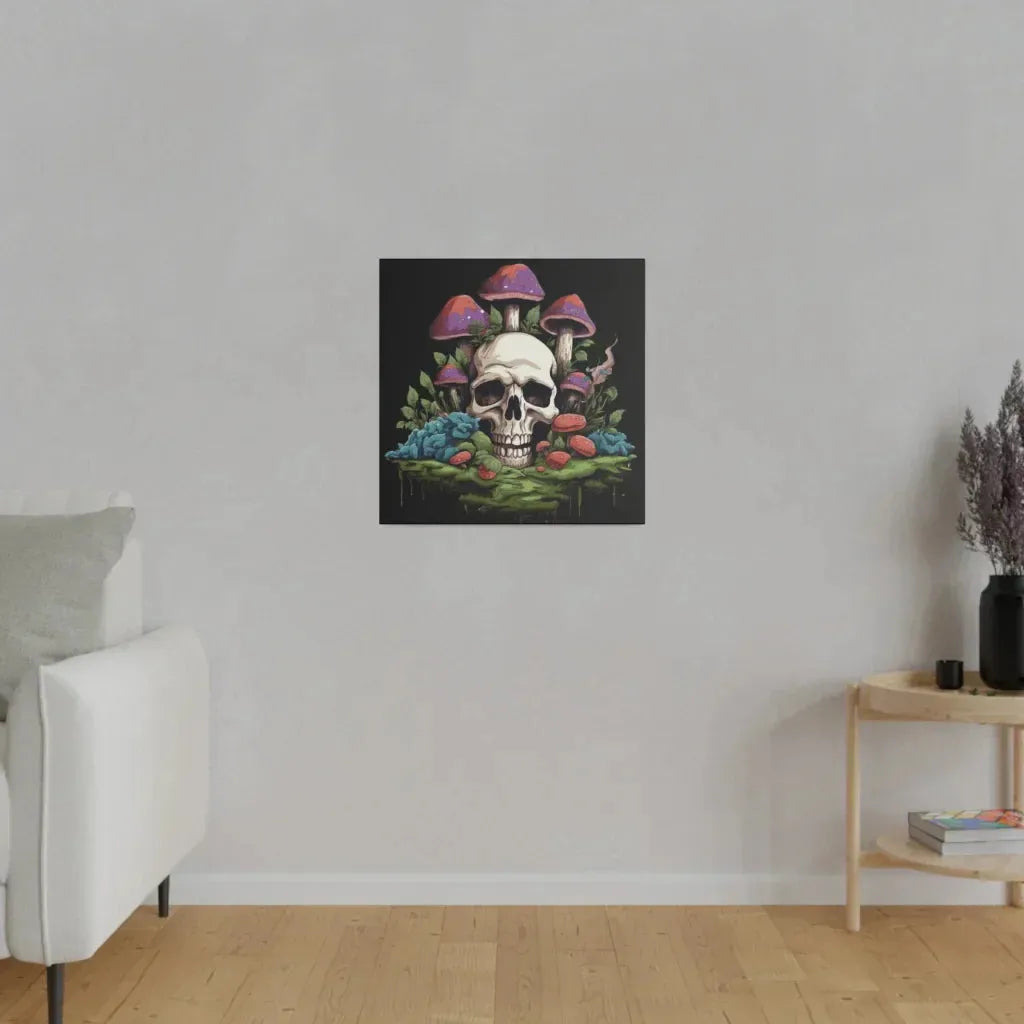 Yoga Art Prints With Skull And Mushroom Design - 20x20 in / 0.75