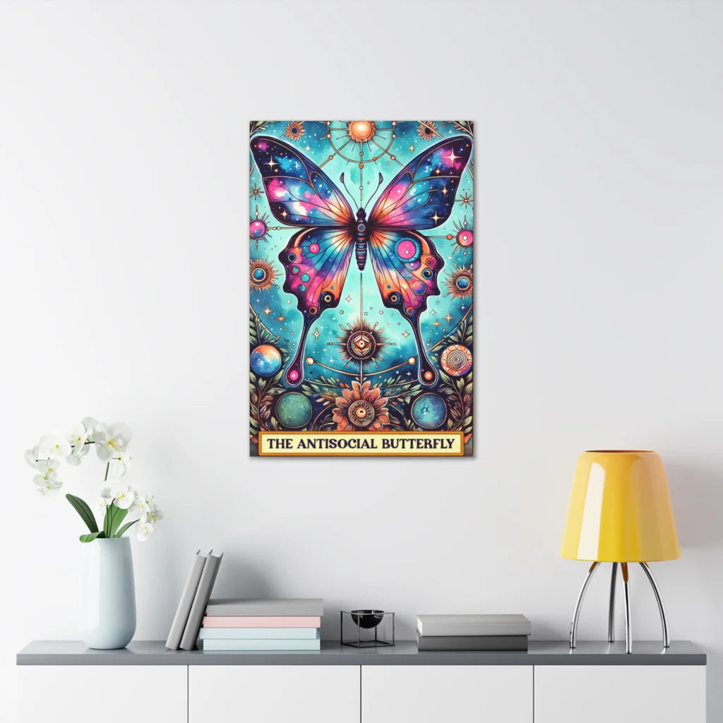 Yoga Artwork With Celestial Butterfly Design