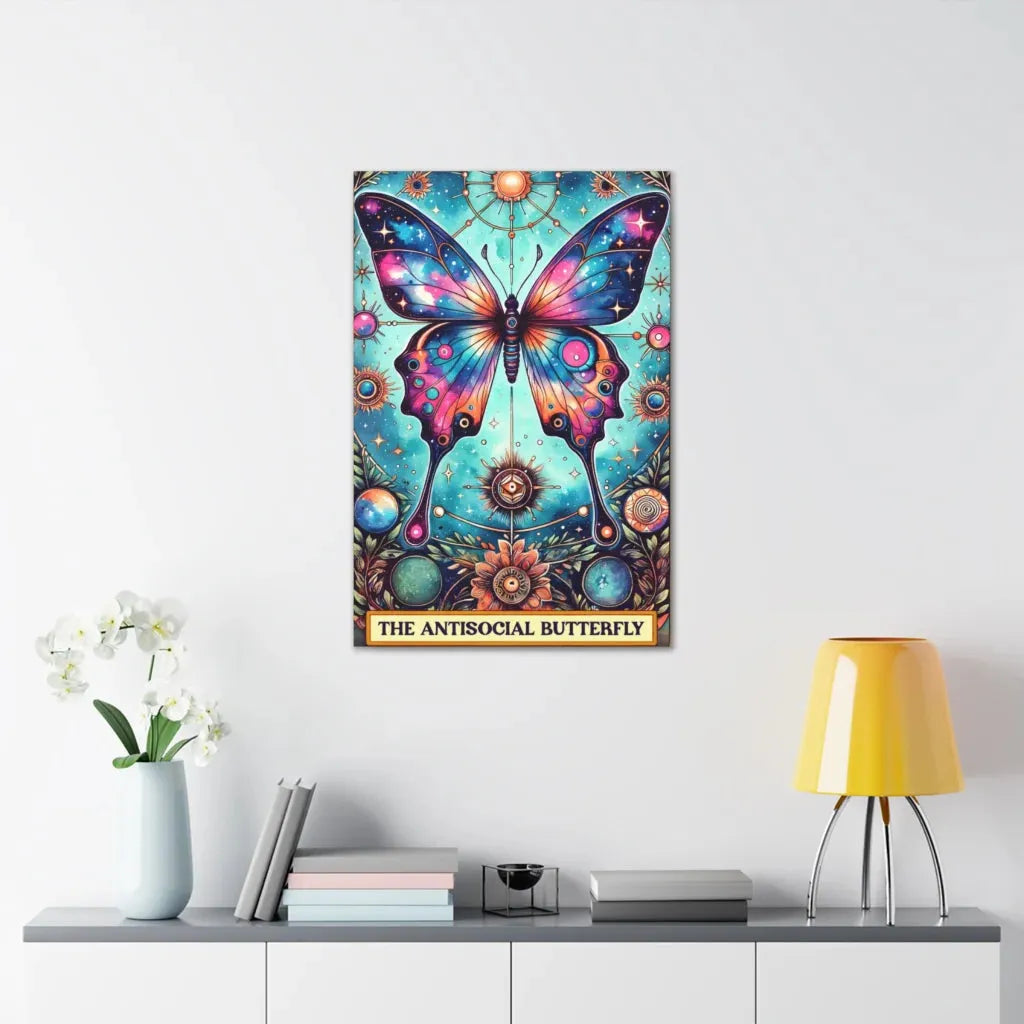 Yoga Artwork With Celestial Butterfly Design