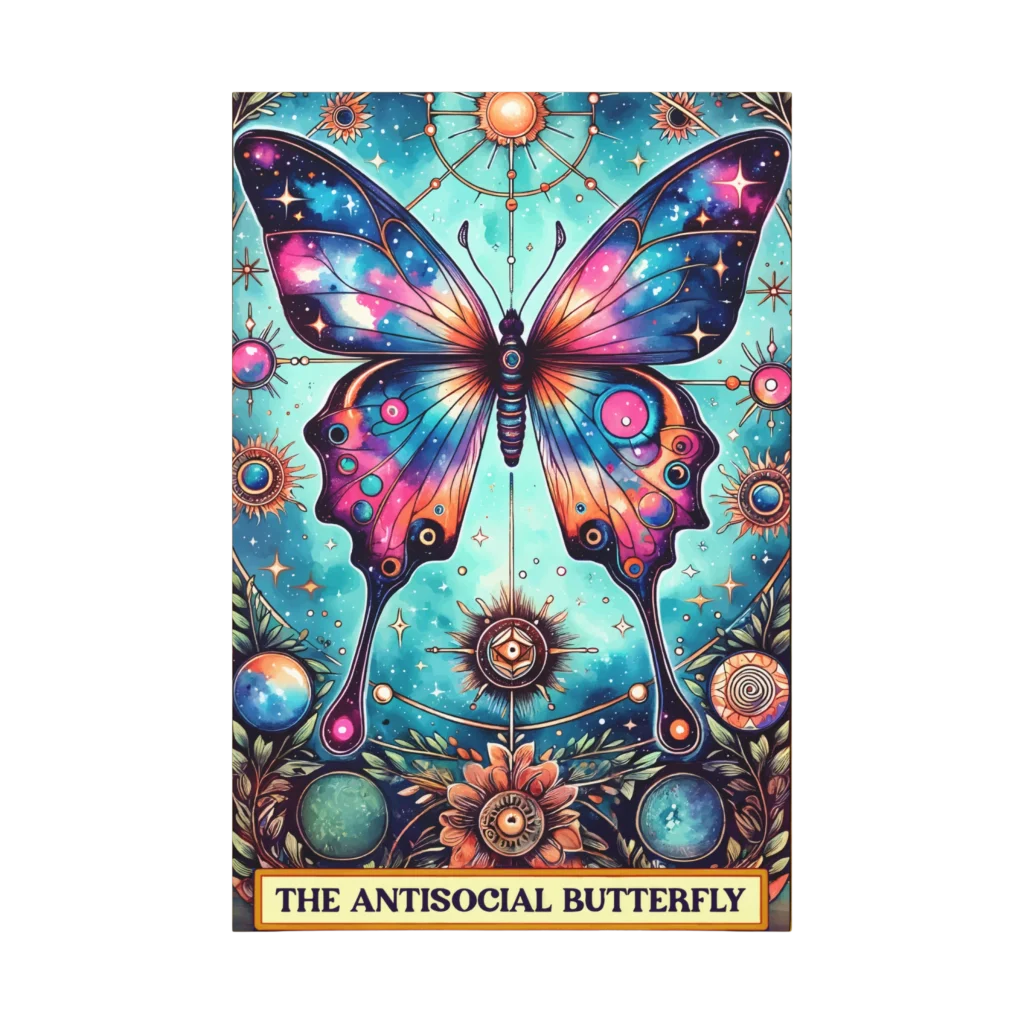 Yoga Artwork With Celestial Butterfly Design