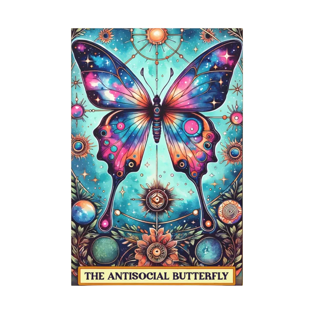 Yoga Artwork With Celestial Butterfly Design