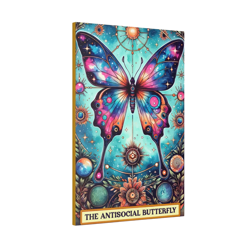 Yoga Artwork With Celestial Butterfly Design