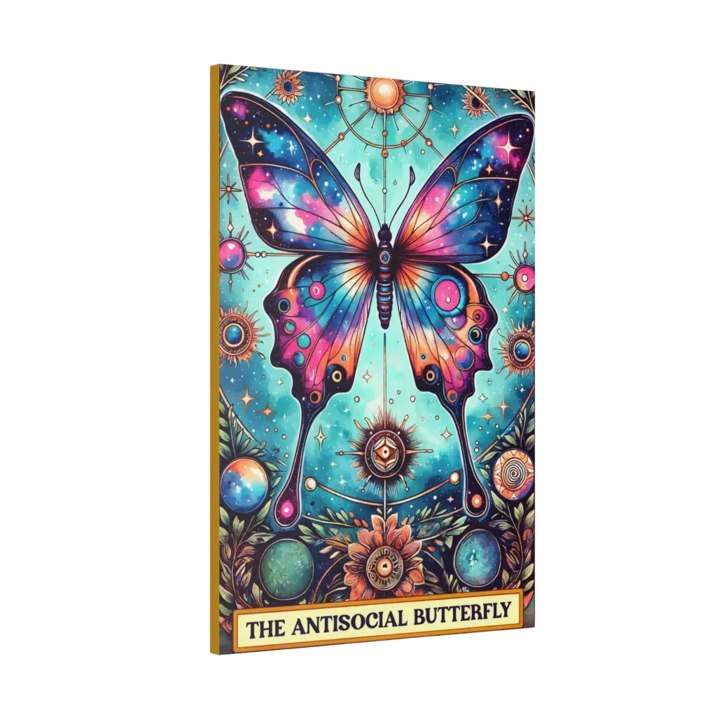 Yoga Artwork With Celestial Butterfly Design