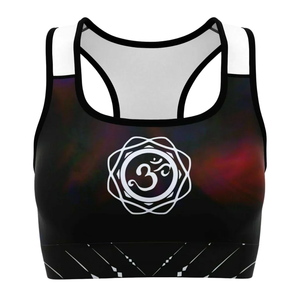 Yoga Bralettes With Om Symbol And Tie Dye Base - XS