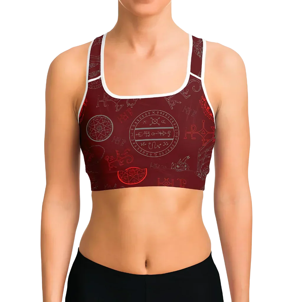 Yoga Bras For Women With Dragon Skeleton Print