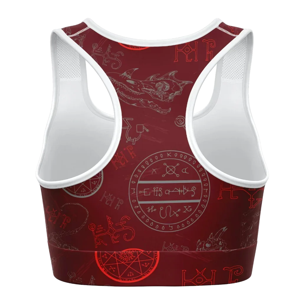 Yoga Bras For Women With Dragon Skeleton Print