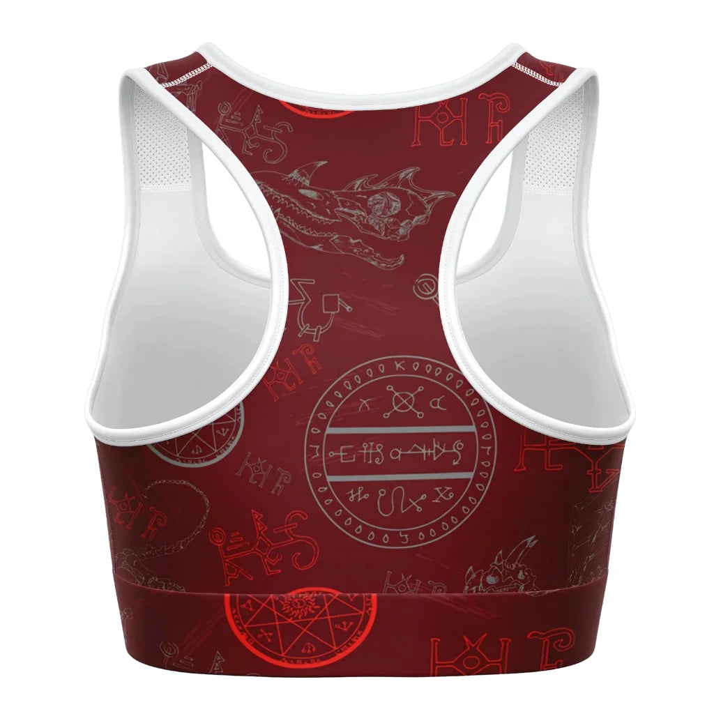 Yoga Bras For Women With Dragon Skeleton Print