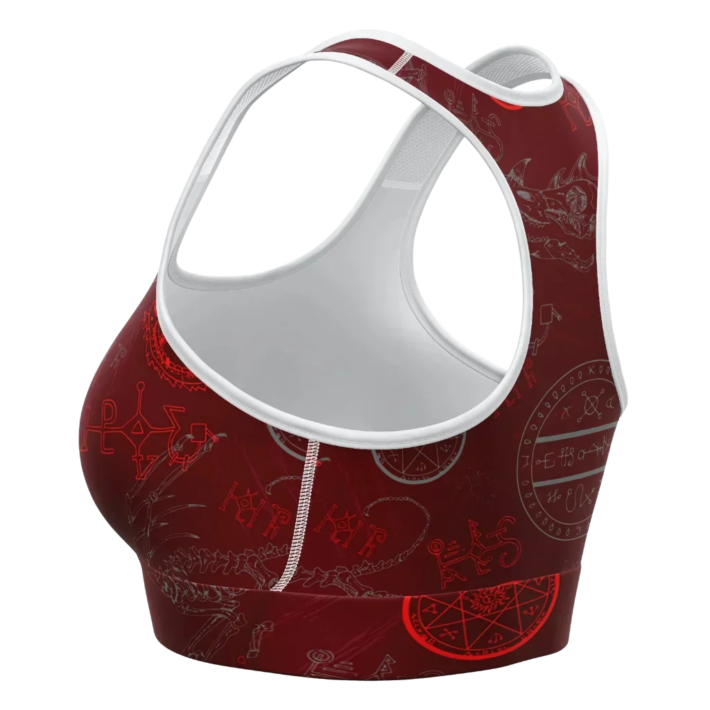 Yoga Bras For Women With Dragon Skeleton Print