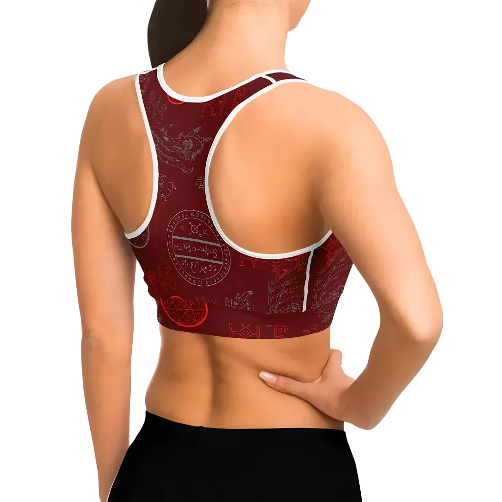 Yoga Bras For Women With Dragon Skeleton Print
