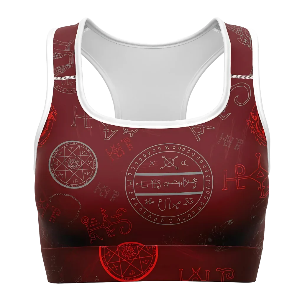 Yoga Bras For Women With Dragon Skeleton Print - XS