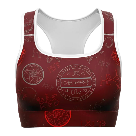 Yoga Bras For Women With Dragon Skeleton Print - XS
