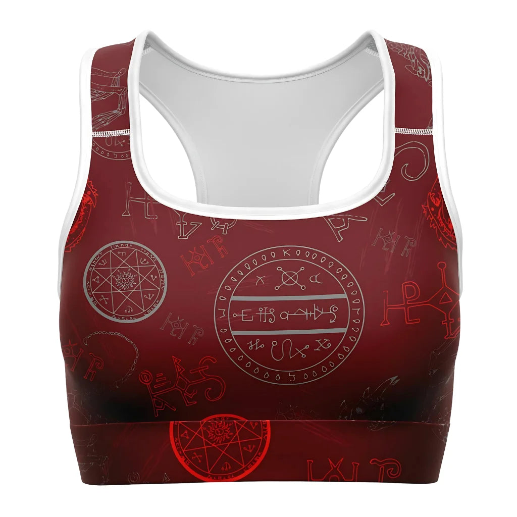 Yoga Bras For Women With Dragon Skeleton Print - XS