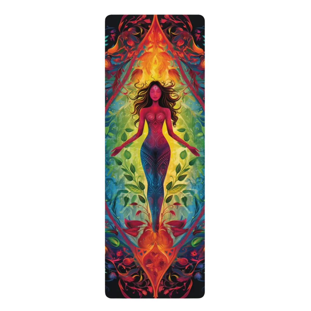 Yoga Mats With Designs Of Inner Strength Goddess - 24x68