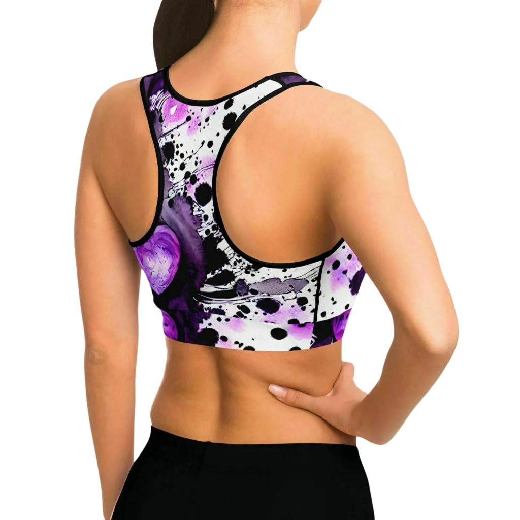 Yoga Outfit Sexy White Purple Heart Set