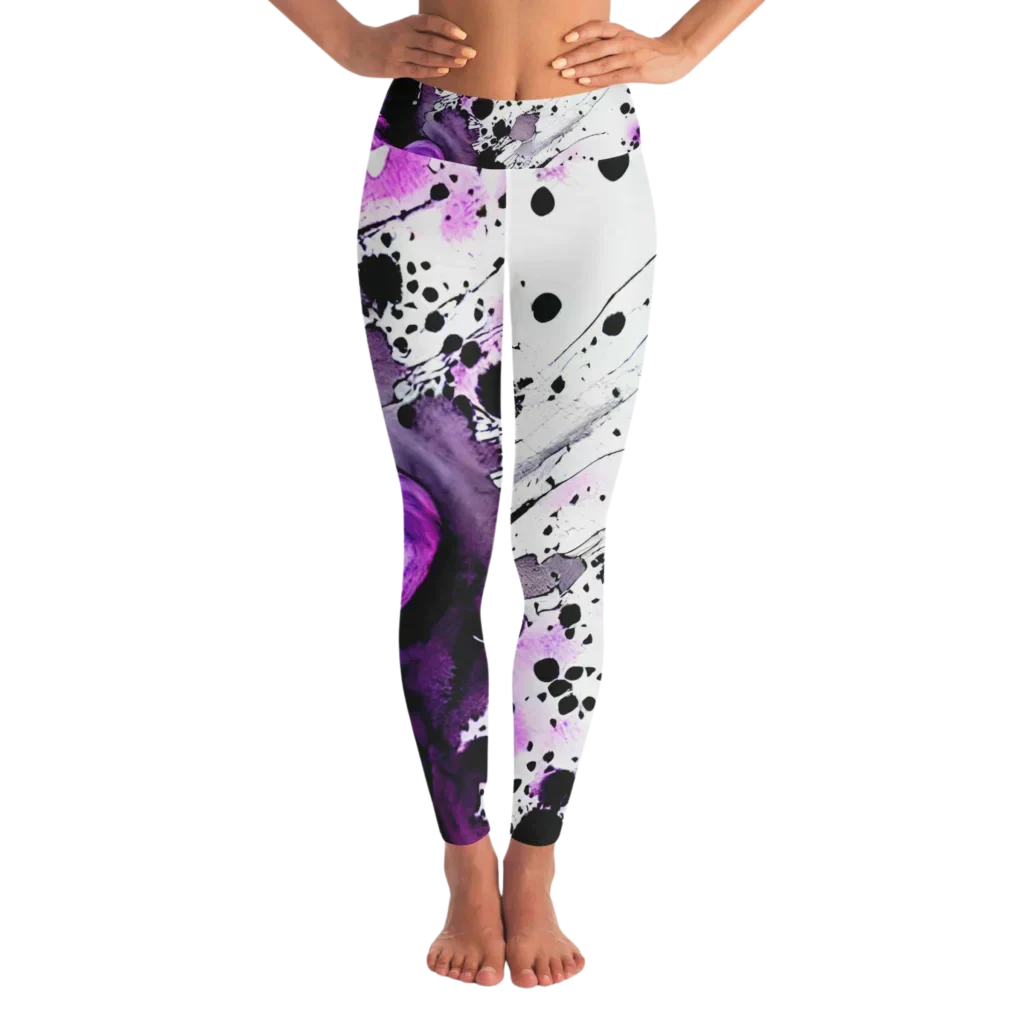 Yoga Outfit Sexy White Purple Heart Set