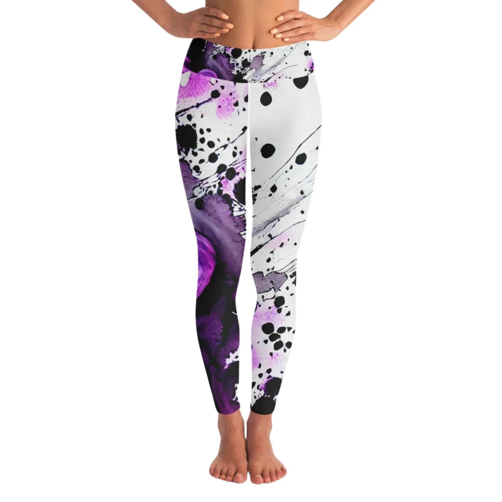 Yoga Outfit Sexy White Purple Heart Set