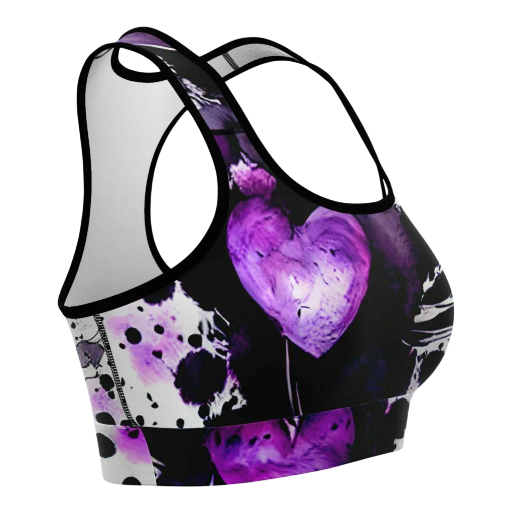 Yoga Outfit Sexy White Purple Heart Set